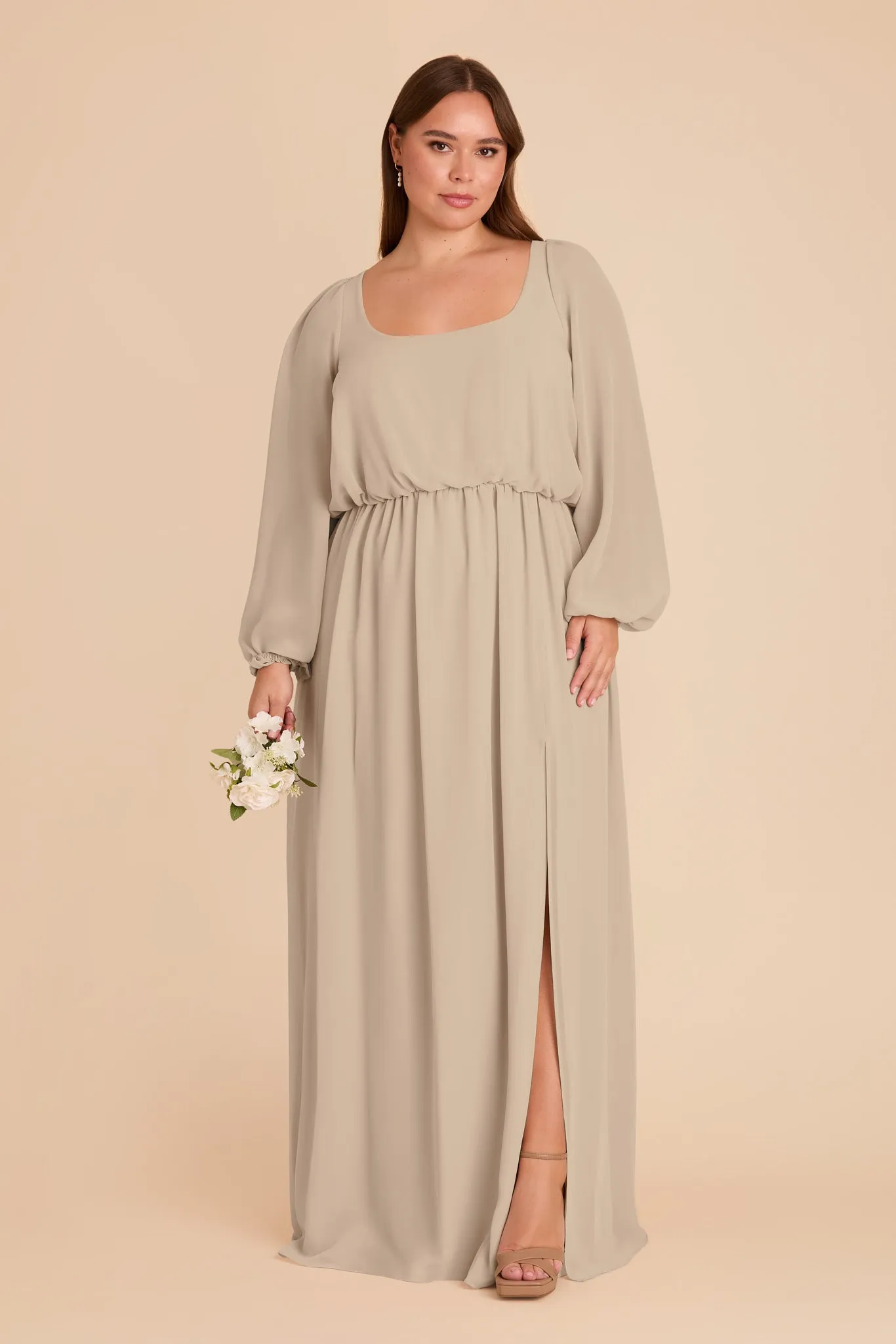 Eloise Chiffon Dress - Almond sold by Birdy Grey product image thumbnail 2