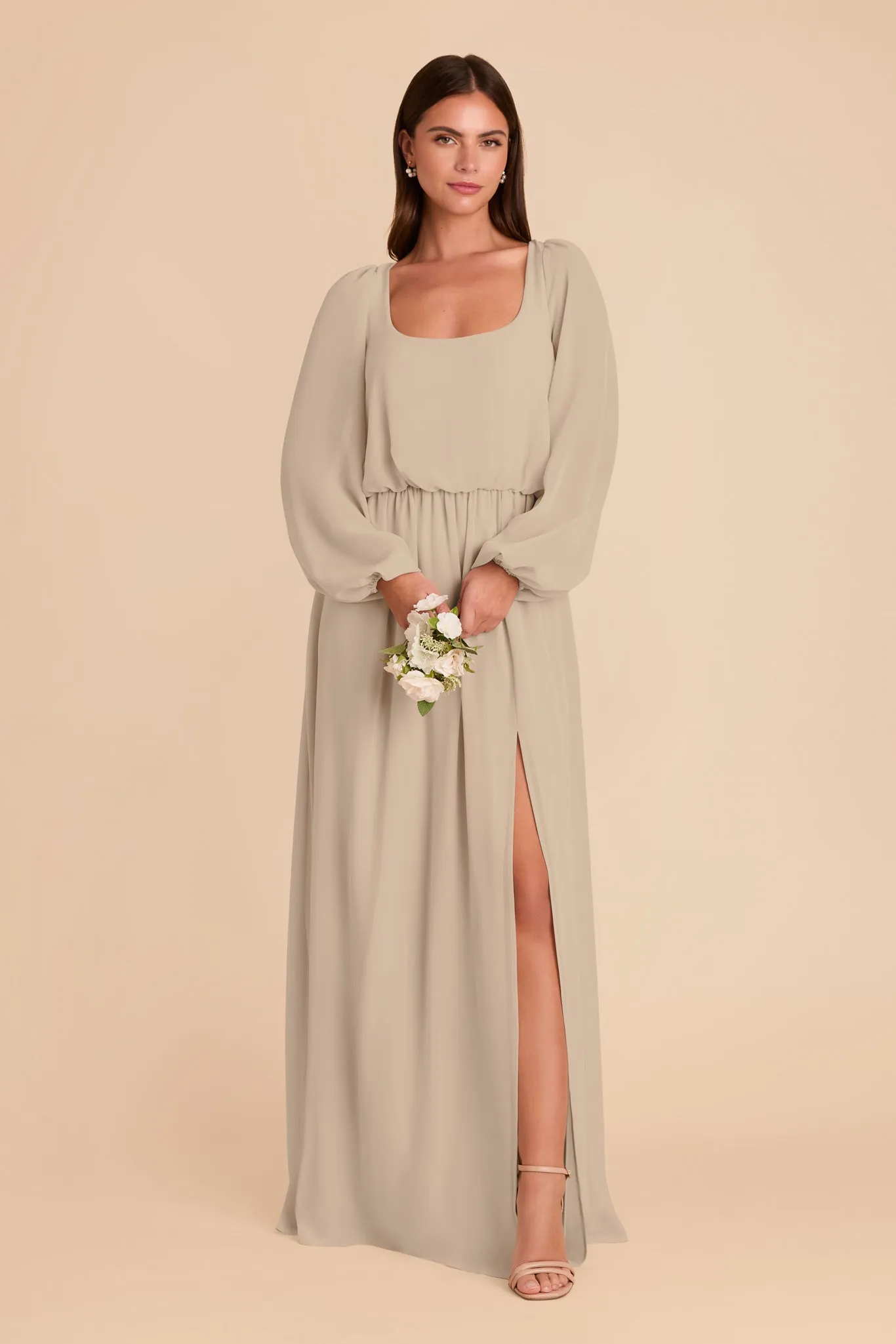 Eloise Chiffon Dress - Almond sold by Birdy Grey product image thumbnail 3