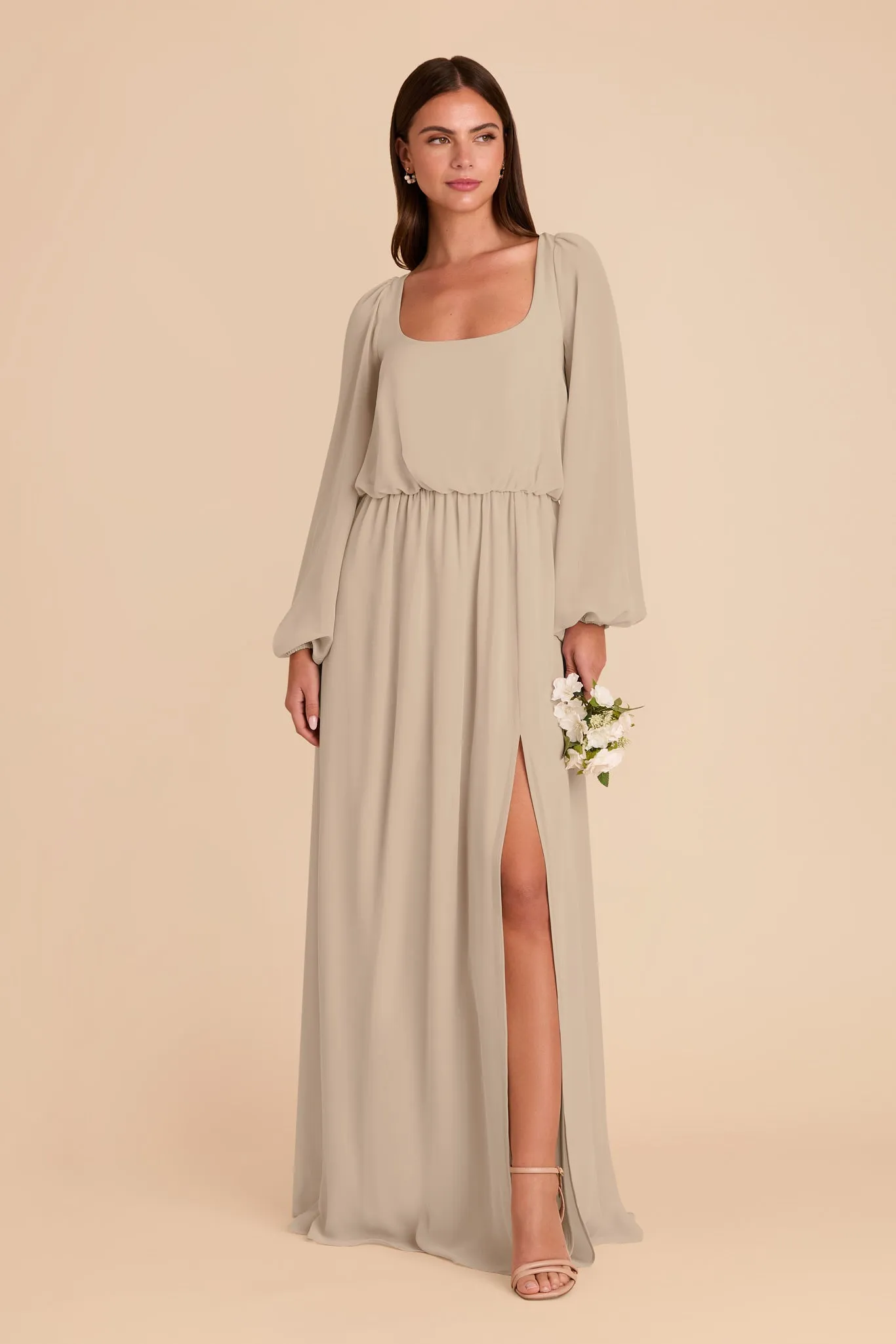 Eloise Chiffon Dress - Almond sold by Birdy Grey product image thumbnail 4