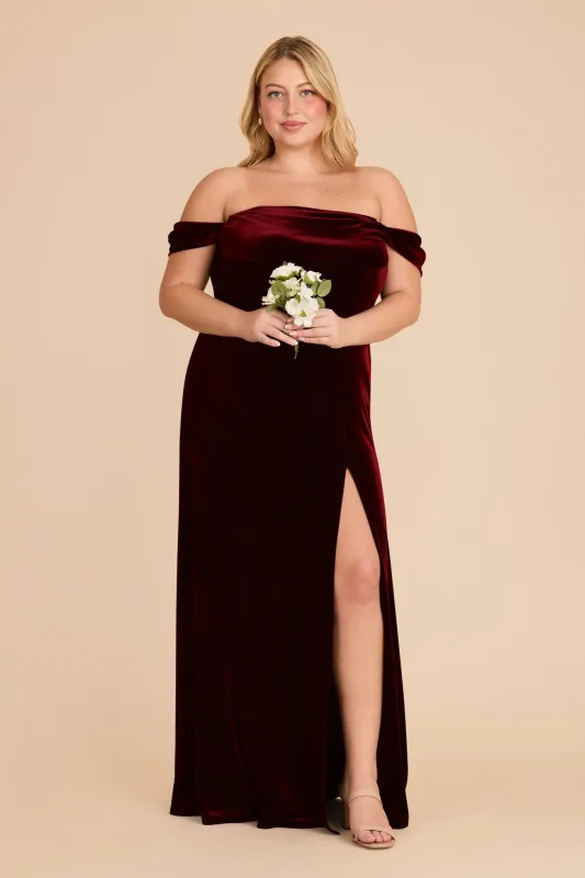 Mia Velvet Convertible Dress - Cabernet sold by Birdy Grey
