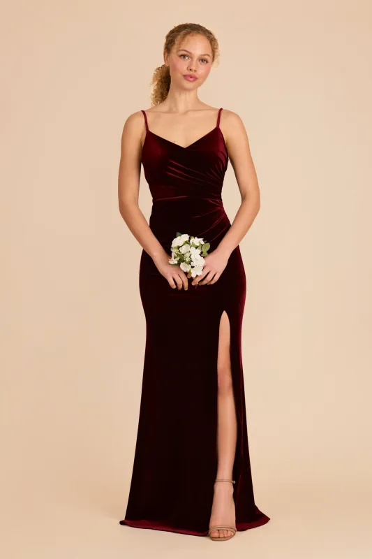 Catherine Velvet Dress - Cabernet sold by Birdy Grey