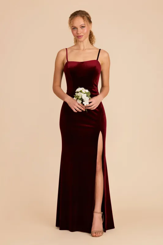 Anne Velvet Dress - Cabernet sold by Birdy Grey