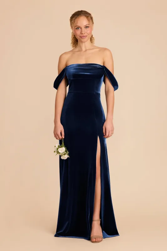 Mia Velvet Convertible Dress - Sapphire Blue sold by Birdy Grey