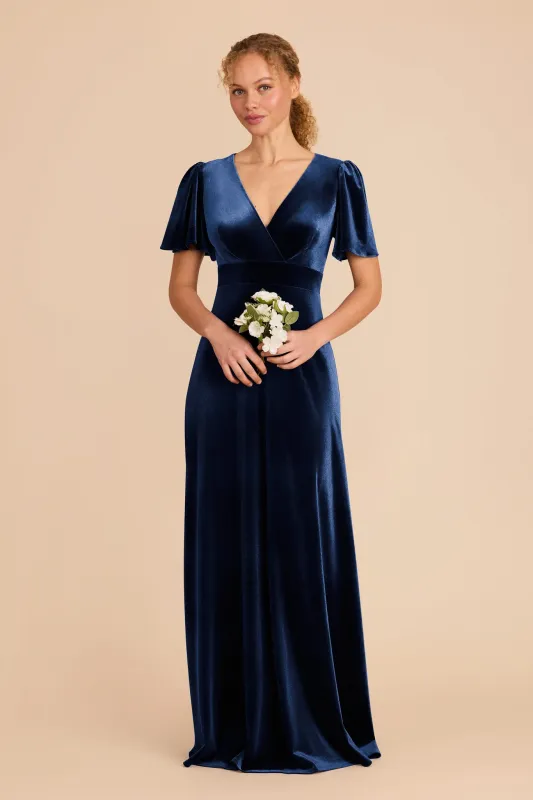 Marni Velvet Dress - Sapphire Blue sold by Birdy Grey