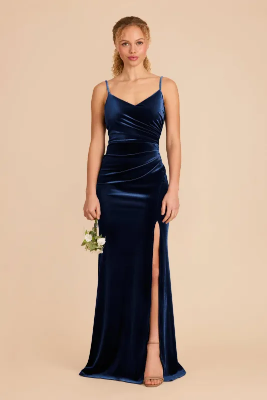 Catherine Velvet Dress - Sapphire Blue sold by Birdy Grey