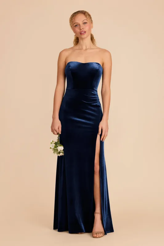 Anne Velvet Dress - Sapphire Blue sold by Birdy Grey