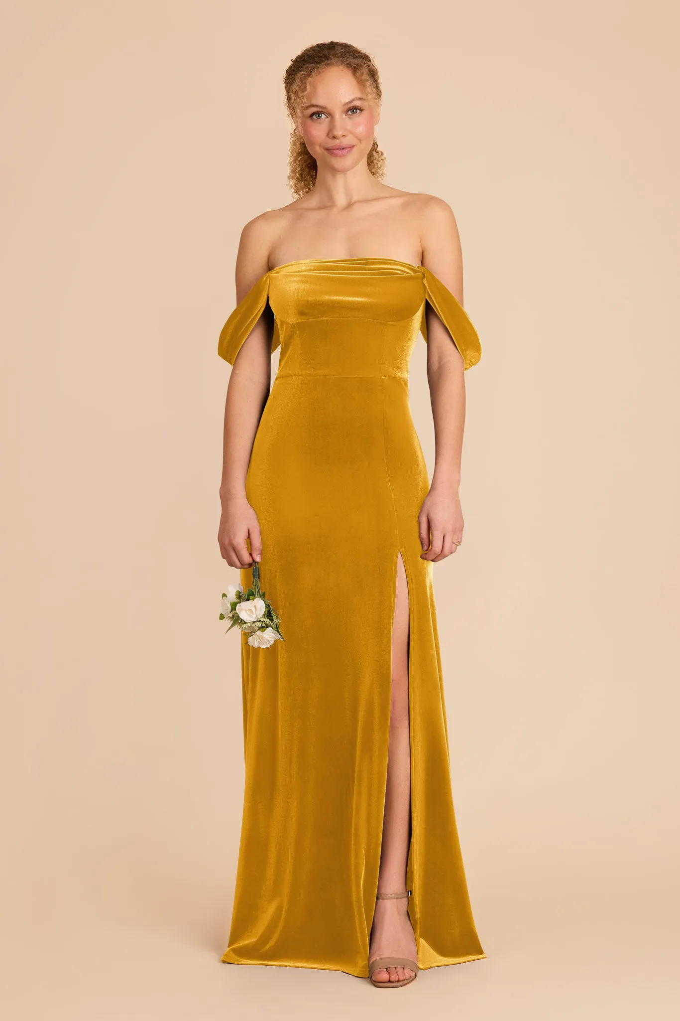 Mia Velvet Convertible Dress - Butterscotch sold by Birdy Grey product image thumbnail 3
