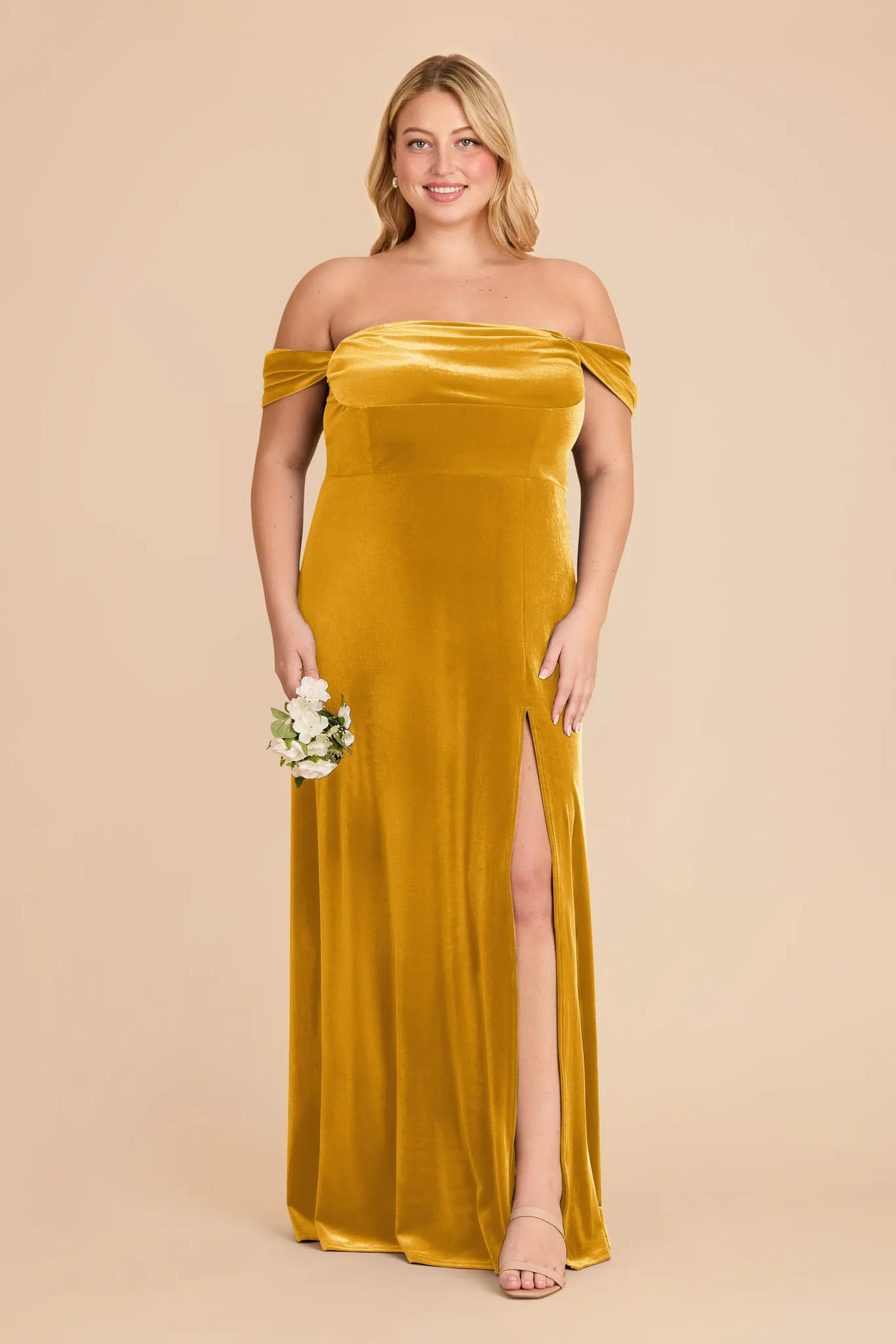 Mia Velvet Convertible Dress - Butterscotch sold by Birdy Grey product image thumbnail 4