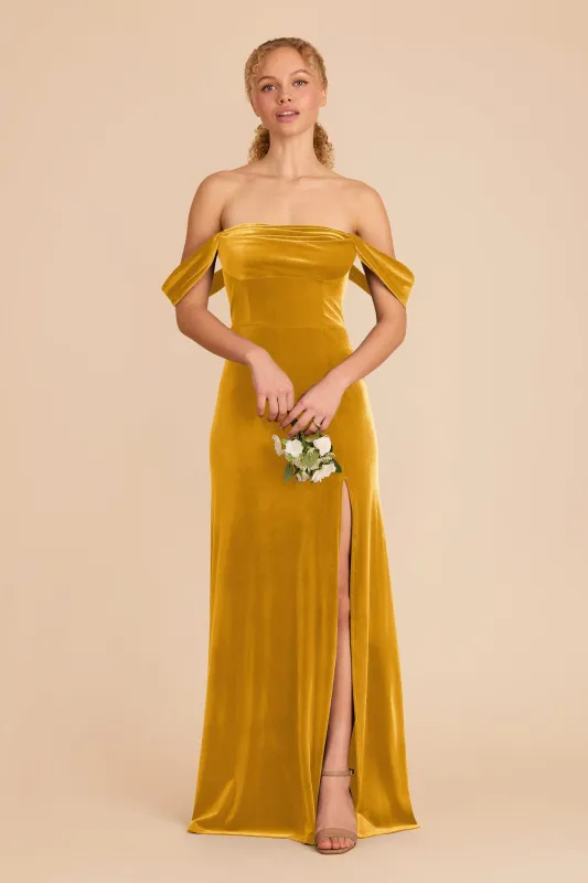 Mia Velvet Convertible Dress - Butterscotch sold by Birdy Grey