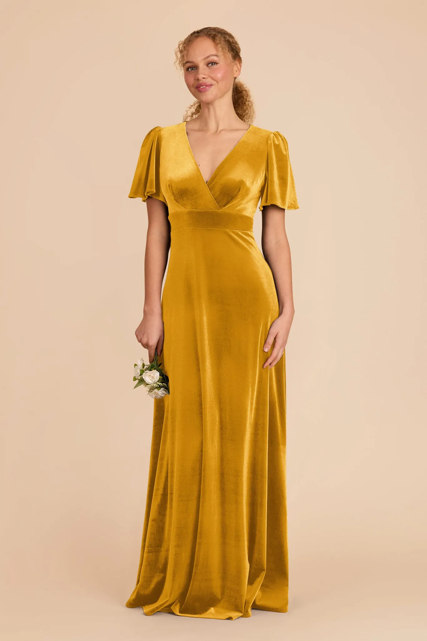 Marni Velvet Dress - Butterscotch sold by Birdy Grey product image thumbnail 3