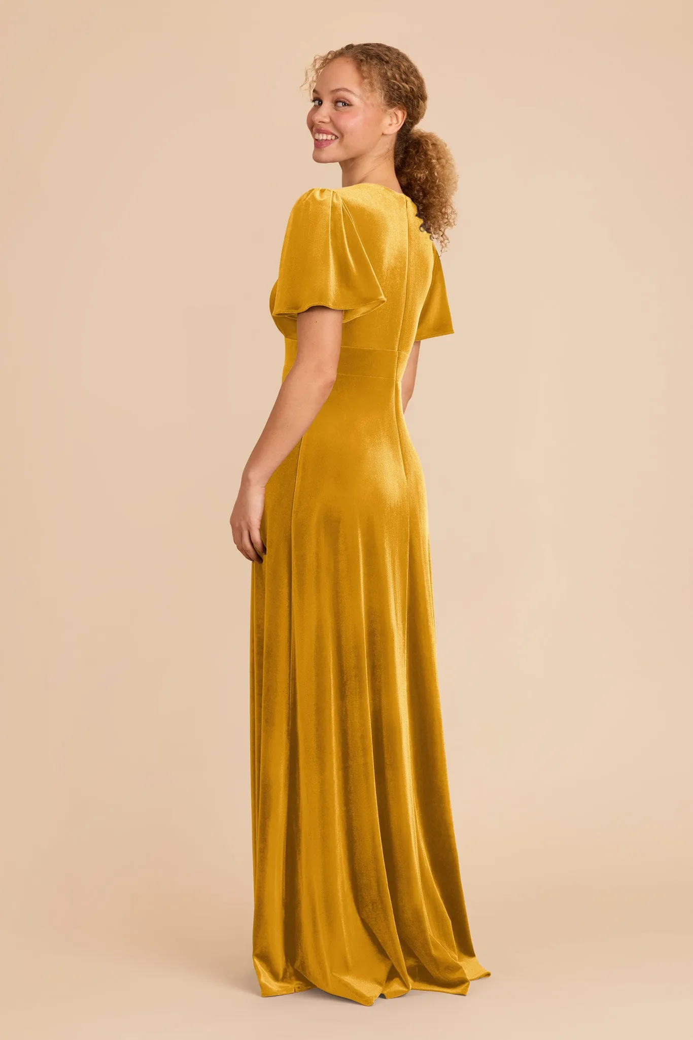 Marni Velvet Dress - Butterscotch sold by Birdy Grey product image thumbnail 4