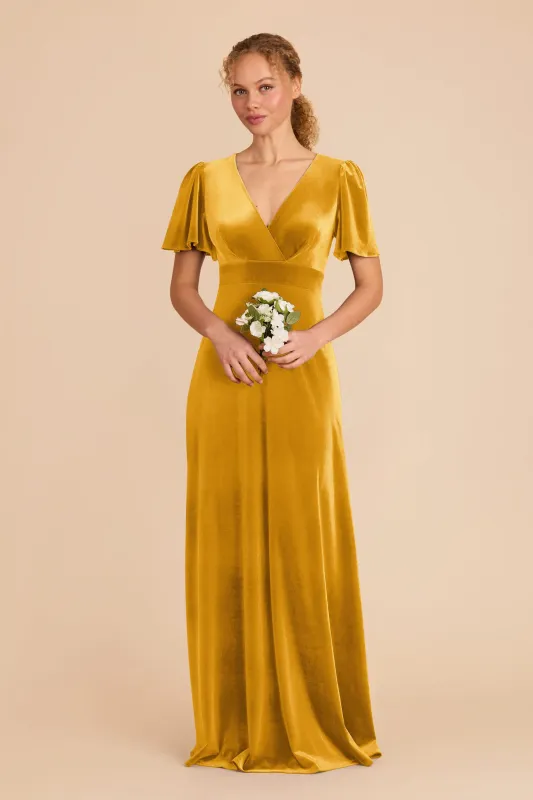 Marni Velvet Dress - Butterscotch sold by Birdy Grey