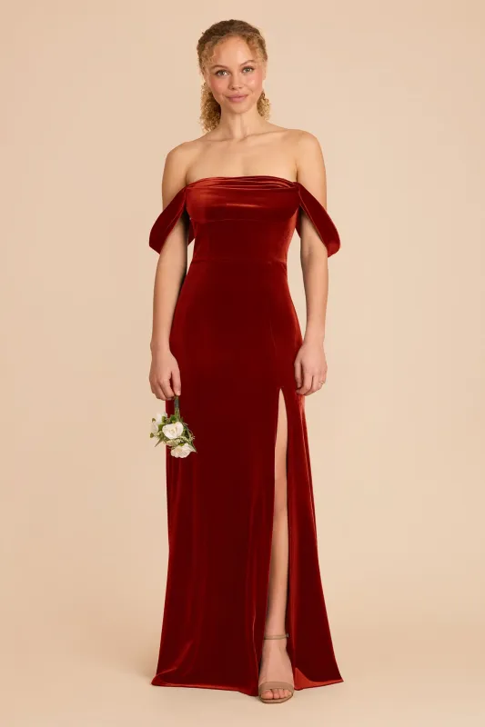 Mia Velvet Convertible Dress - Burnt Orange sold by Birdy Grey