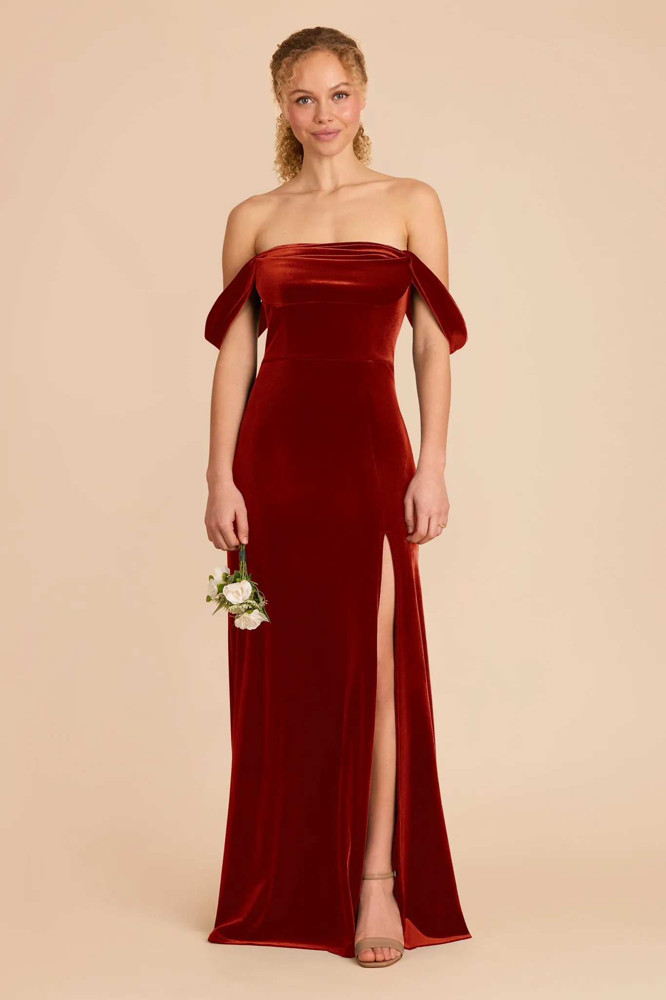 Mia Velvet Convertible Dress - Burnt Orange sold by Birdy Grey