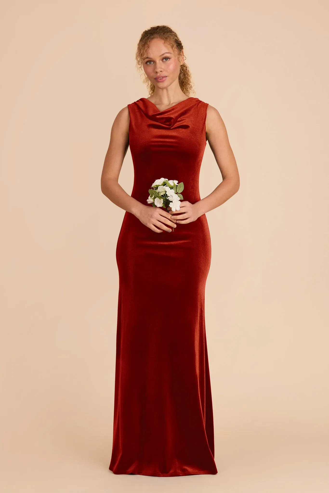 Fallon Velvet Dress - Burnt Orange sold by Birdy Grey product image thumbnail 3