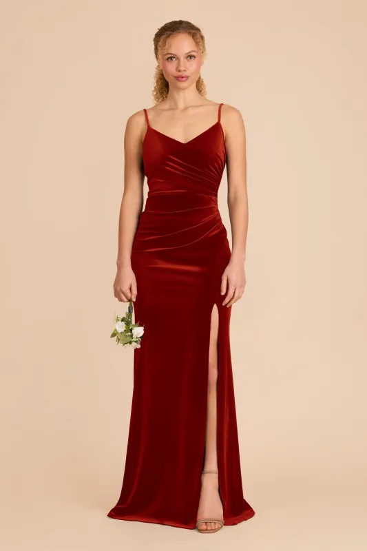 Catherine Velvet Dress - Burnt Orange sold by Birdy Grey