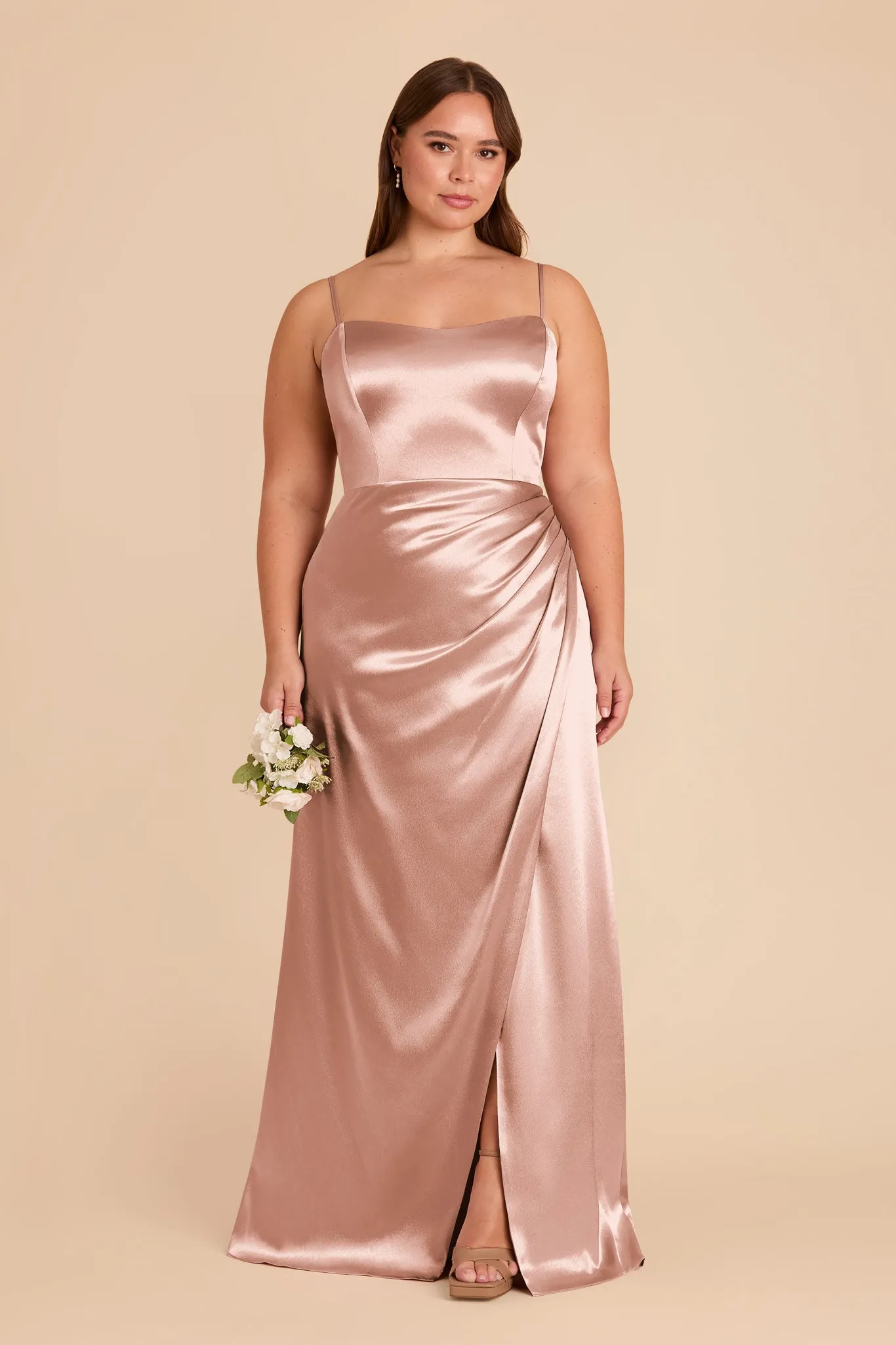 Anne Shiny Satin Dress - Rose Gold sold by Birdy Grey product image thumbnail 2