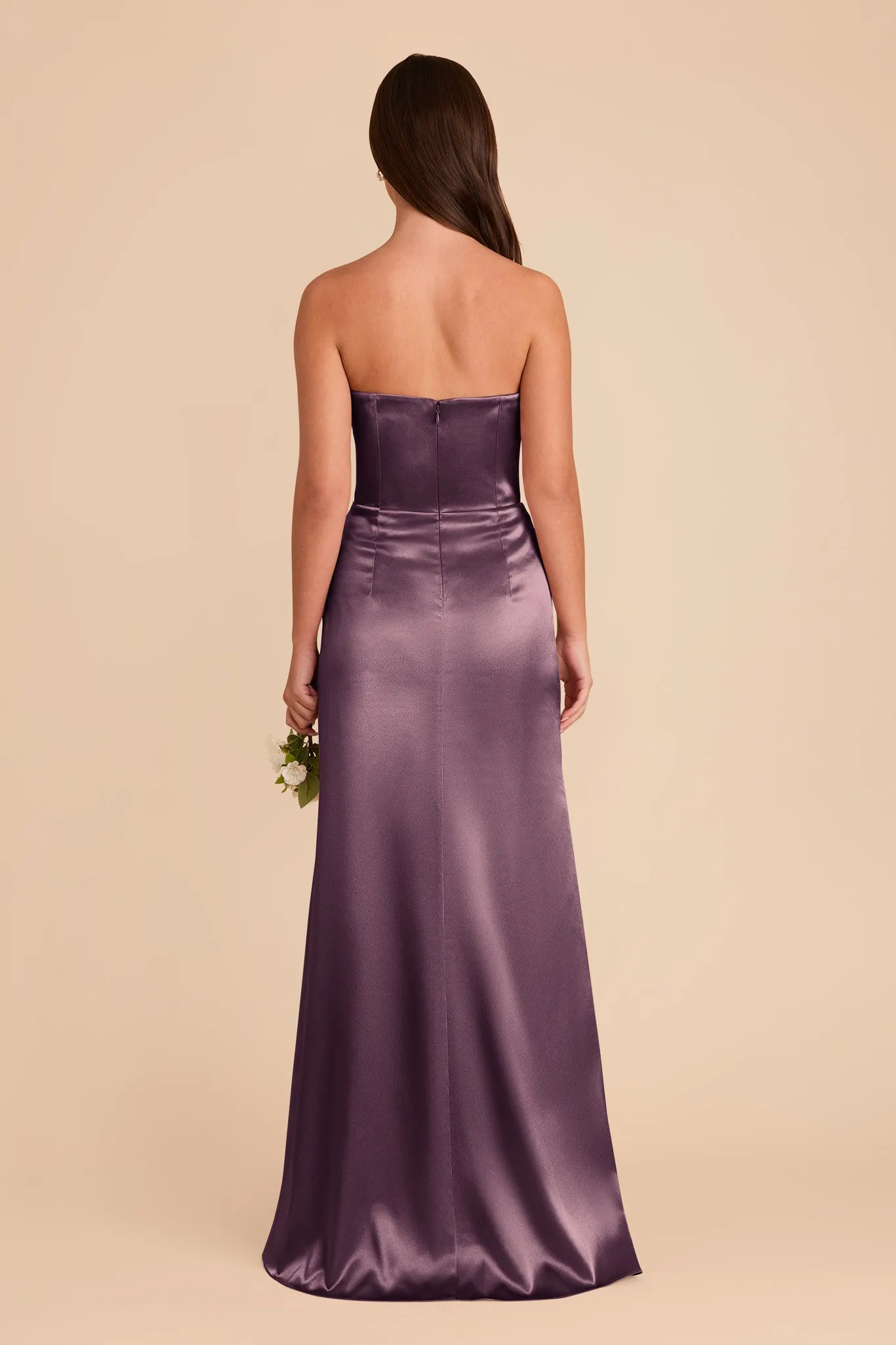 Anne Shiny Satin Dress - Plum sold by Birdy Grey product image thumbnail 5