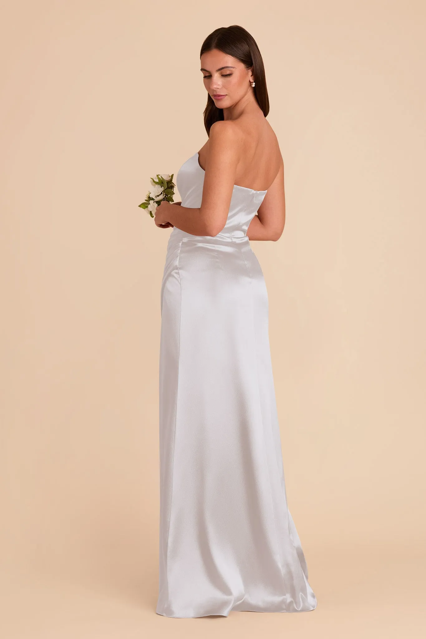 Anne Shiny Satin Dress - Platinum sold by Birdy Grey product image thumbnail 4