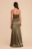 Anne Shiny Satin Dress - Olive sold by Birdy Grey