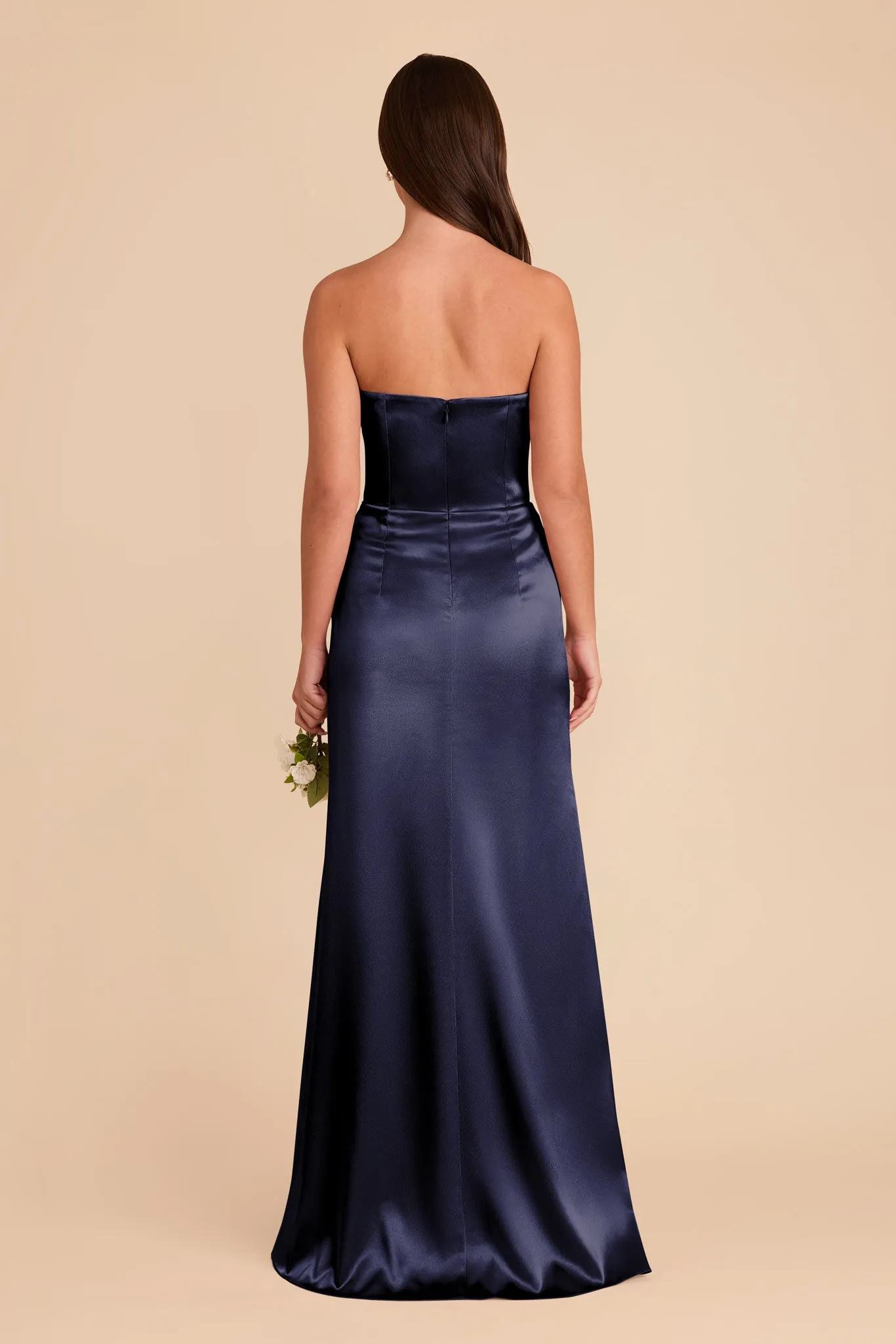 Anne Shiny Satin Dress - Navy sold by Birdy Grey product image thumbnail 5