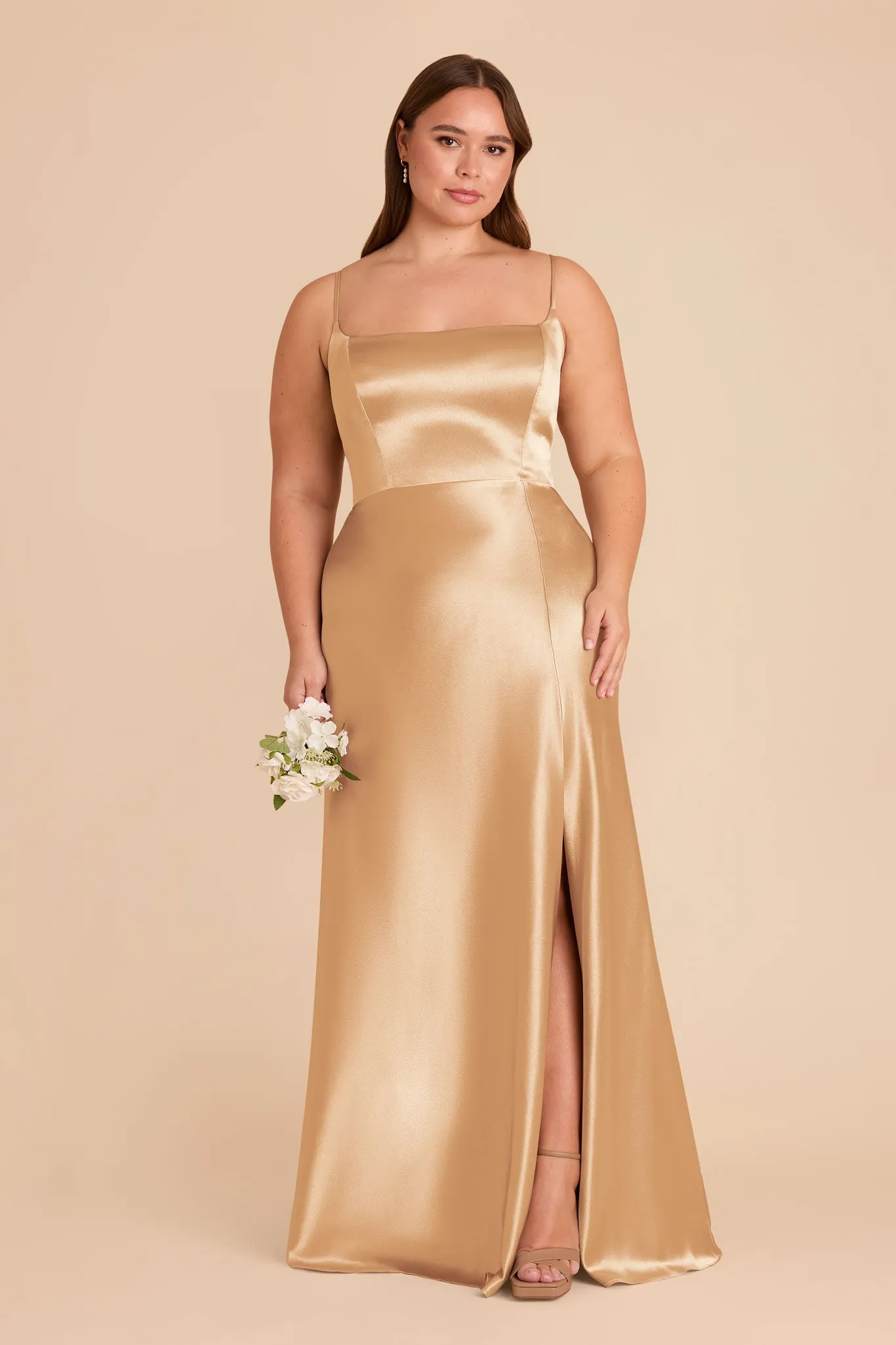 Mai Shiny Satin Dress - Gold sold by Birdy Grey product image thumbnail 2