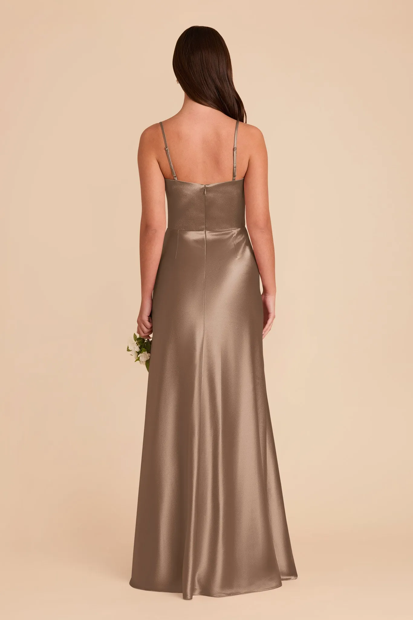 Mai Shiny Satin Dress - Mocha sold by Birdy Grey product image thumbnail 5