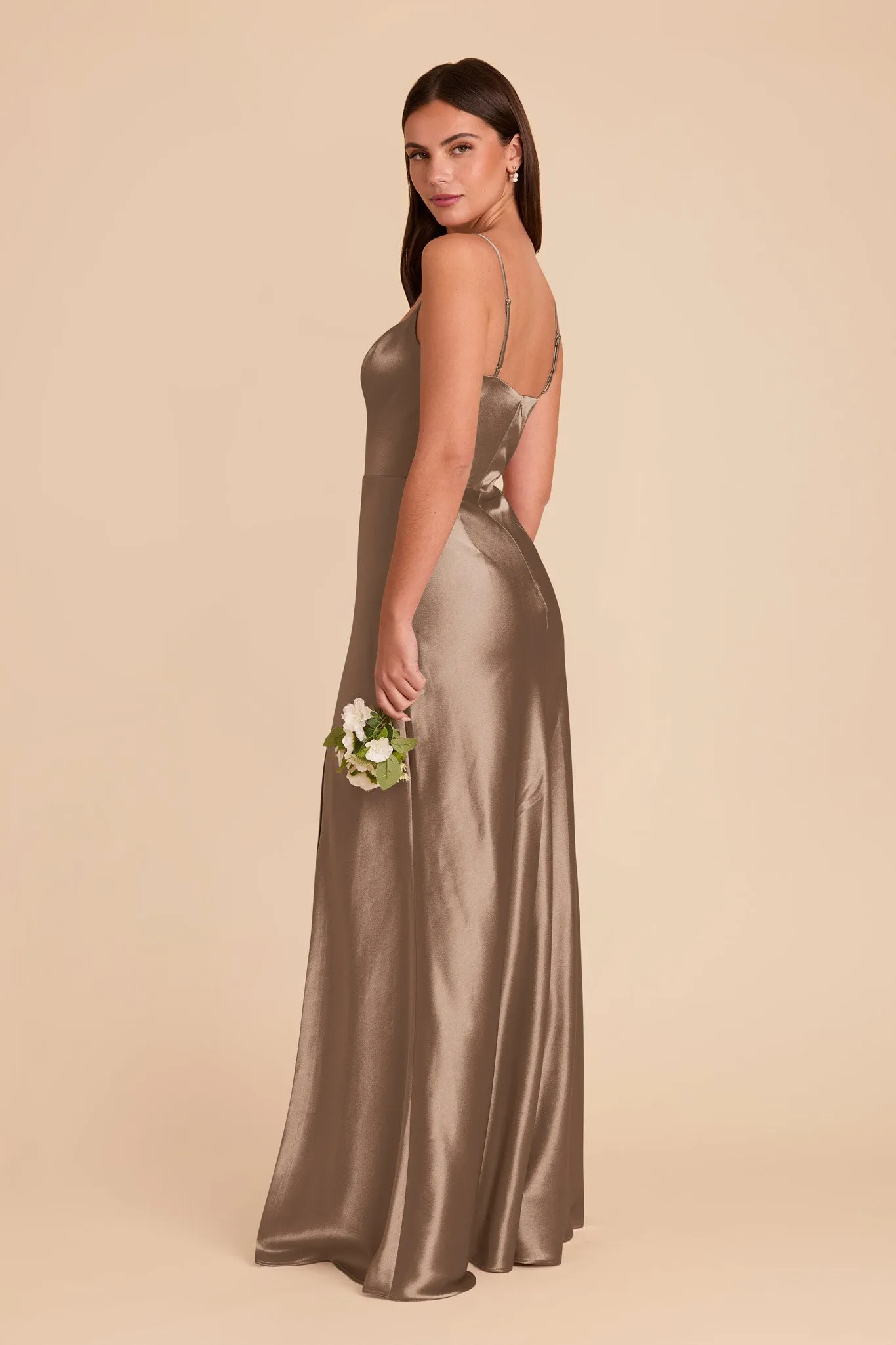 Mai Shiny Satin Dress - Mocha sold by Birdy Grey product image thumbnail 4