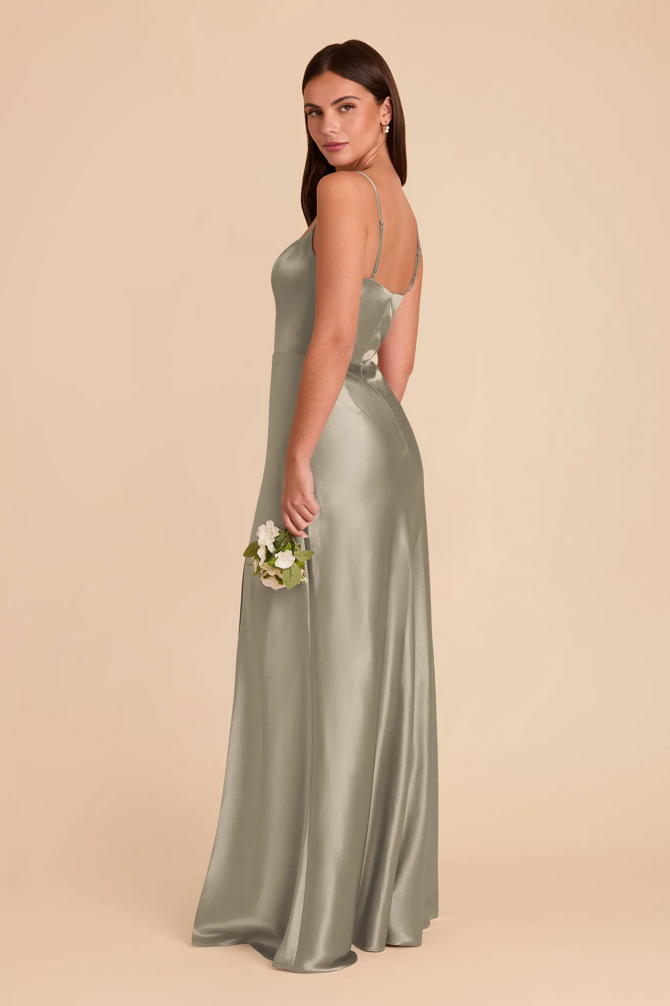 Mai Shiny Satin Dress - Moss Green sold by Birdy Grey product image thumbnail 4
