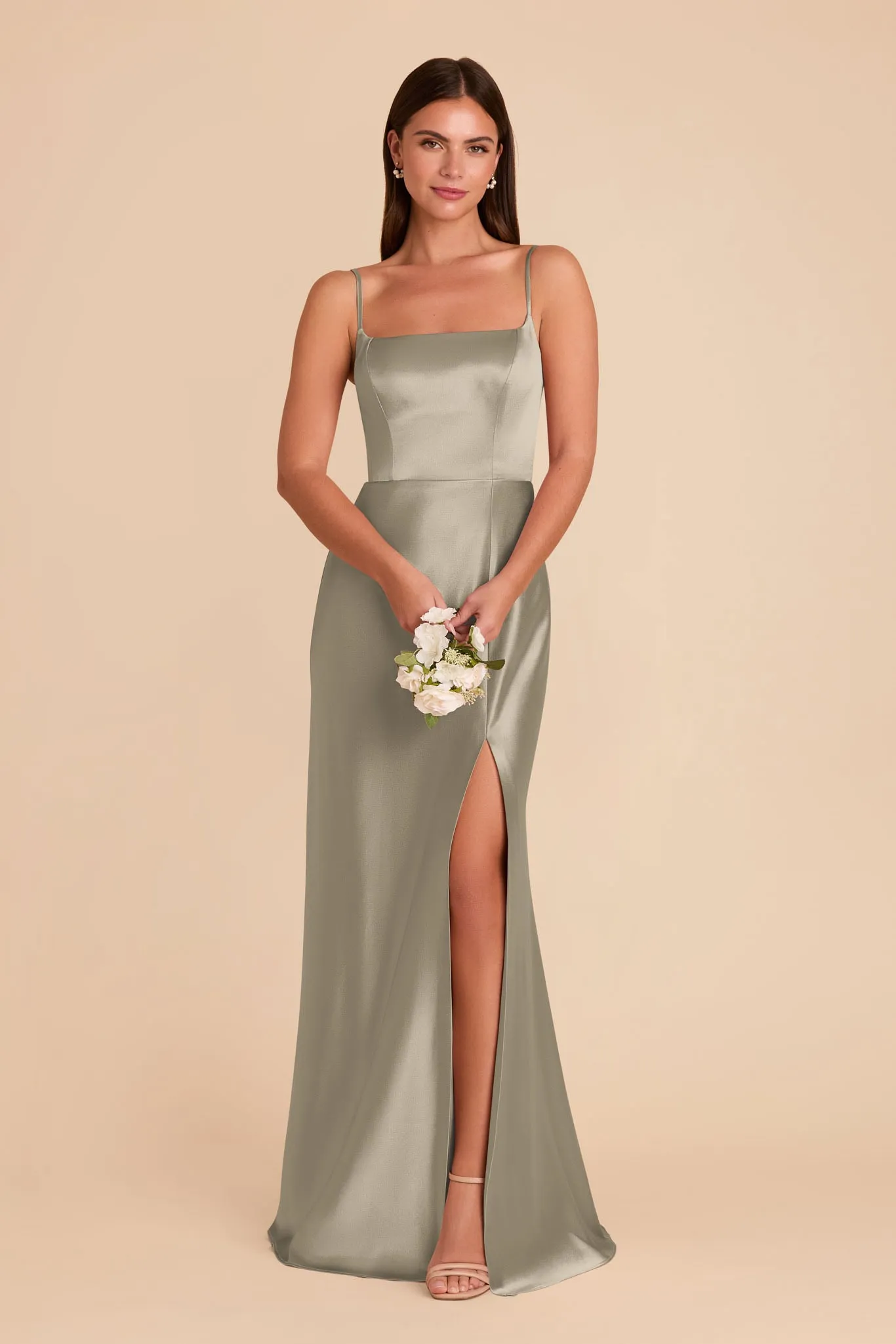 Mai Shiny Satin Dress - Moss Green sold by Birdy Grey product image thumbnail 3