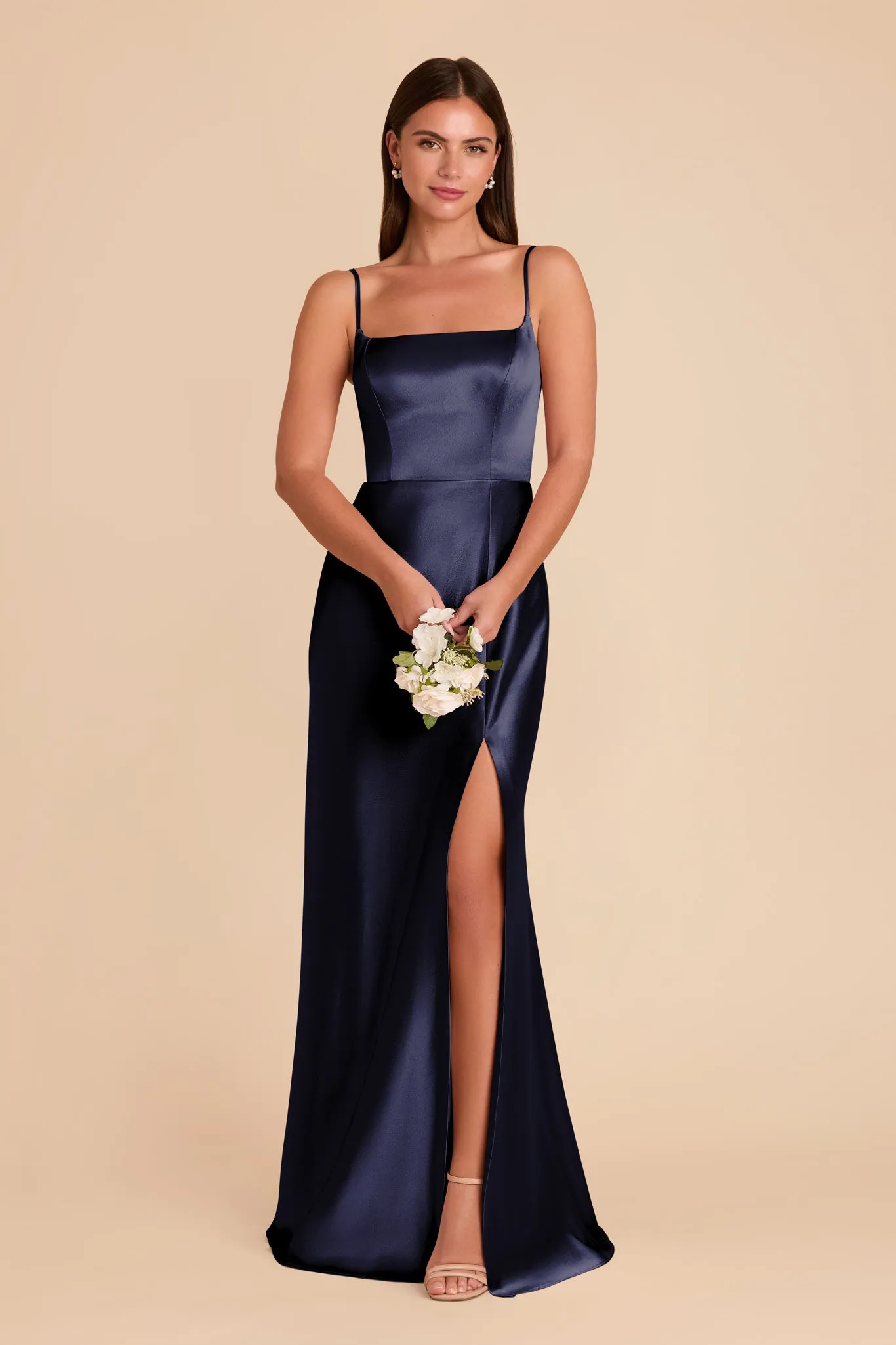 Mai Shiny Satin Dress - Navy sold by Birdy Grey product image thumbnail 3