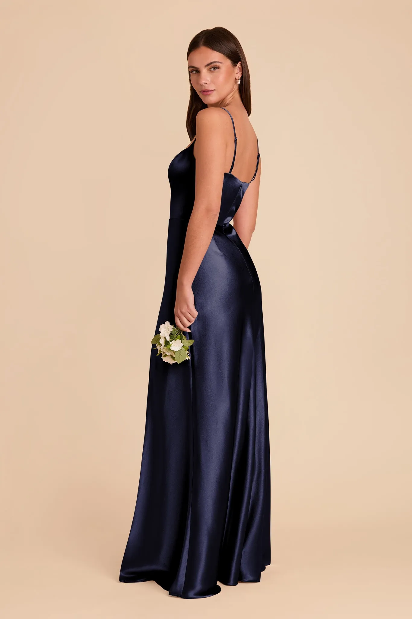 Mai Shiny Satin Dress - Navy sold by Birdy Grey product image thumbnail 4