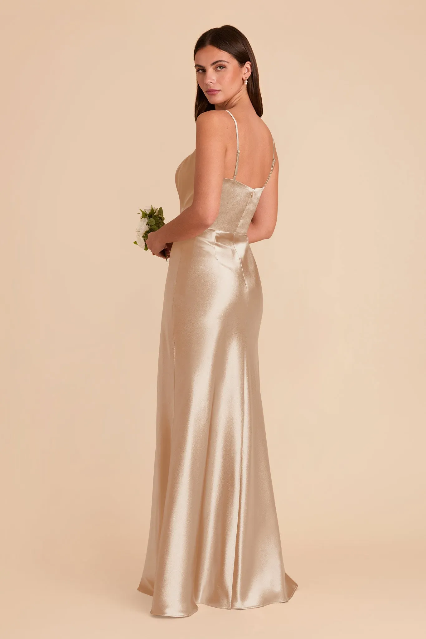 Mai Shiny Satin Dress - Neutral Champagne sold by Birdy Grey product image thumbnail 4