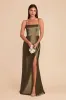 Mai Shiny Satin Dress - Olive sold by Birdy Grey