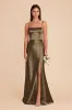 Mai Shiny Satin Dress - Olive sold by Birdy Grey