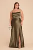 Mai Shiny Satin Dress - Olive sold by Birdy Grey