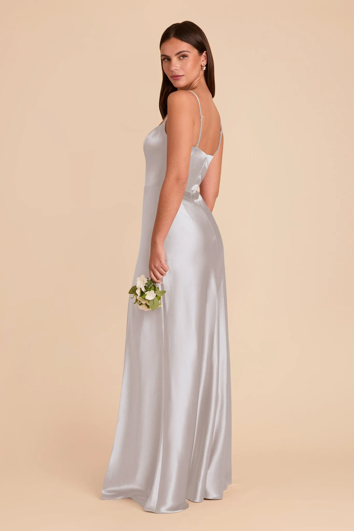 Mai Shiny Satin Dress - Platinum sold by Birdy Grey product image thumbnail 4