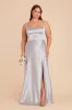 Mai Shiny Satin Dress - Platinum sold by Birdy Grey