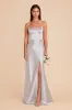 Mai Shiny Satin Dress - Platinum sold by Birdy Grey