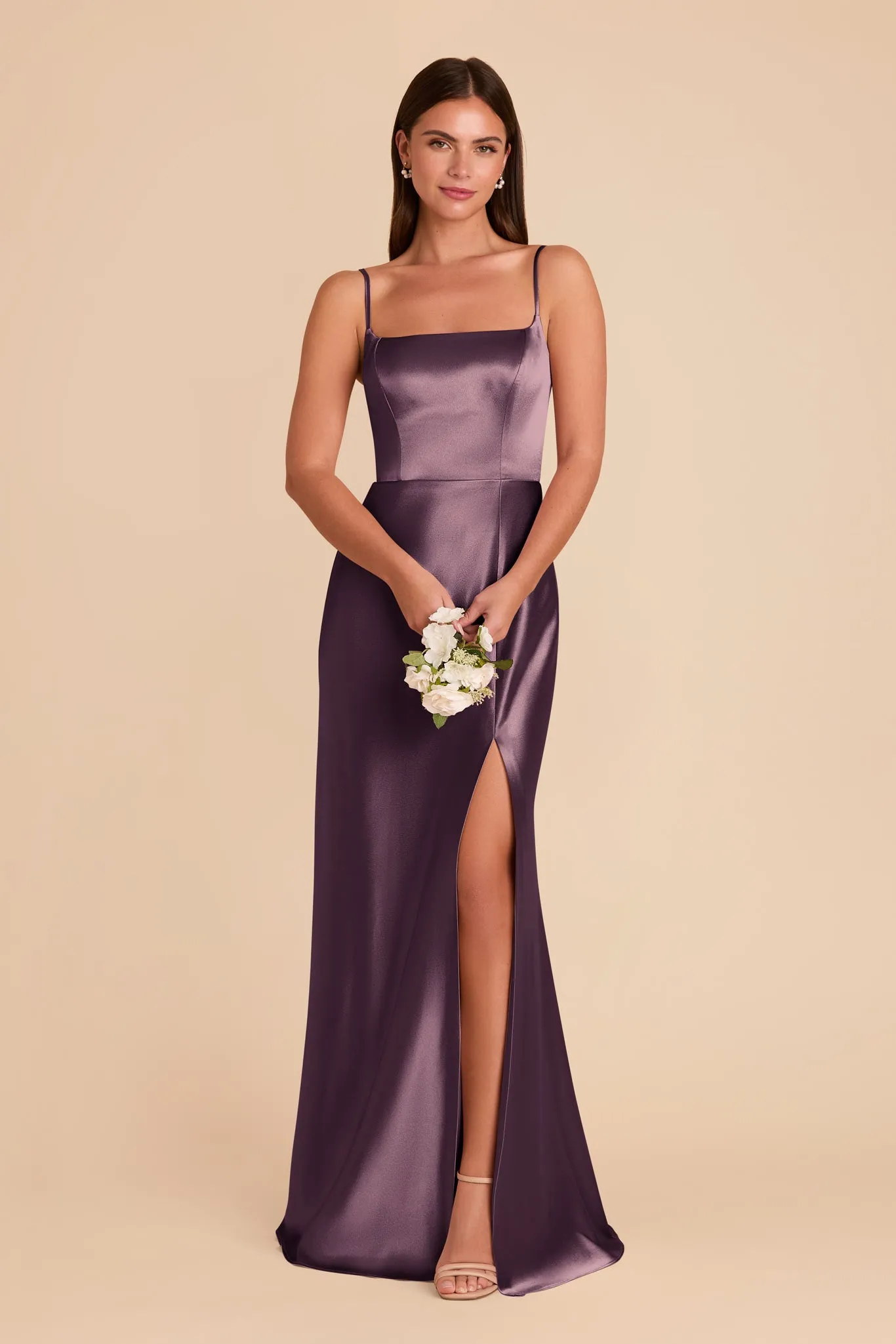 Mai Shiny Satin Dress - Plum sold by Birdy Grey product image thumbnail 3