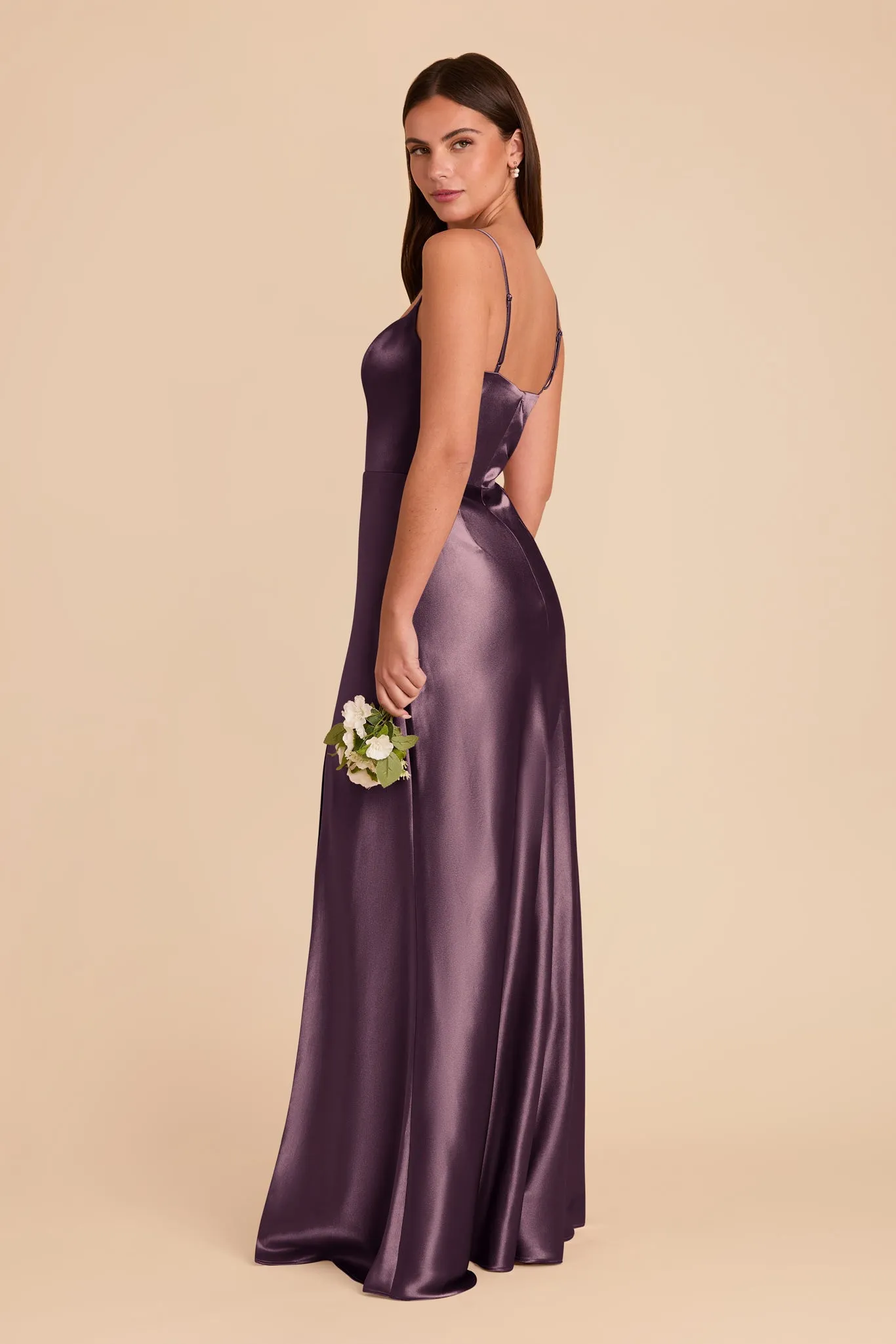 Mai Shiny Satin Dress - Plum sold by Birdy Grey product image thumbnail 4