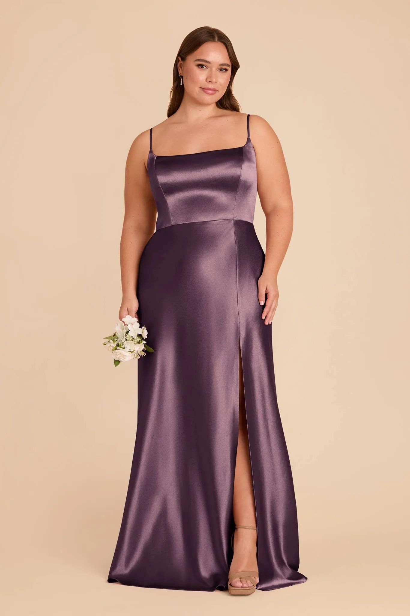 Mai Shiny Satin Dress - Plum sold by Birdy Grey product image thumbnail 2