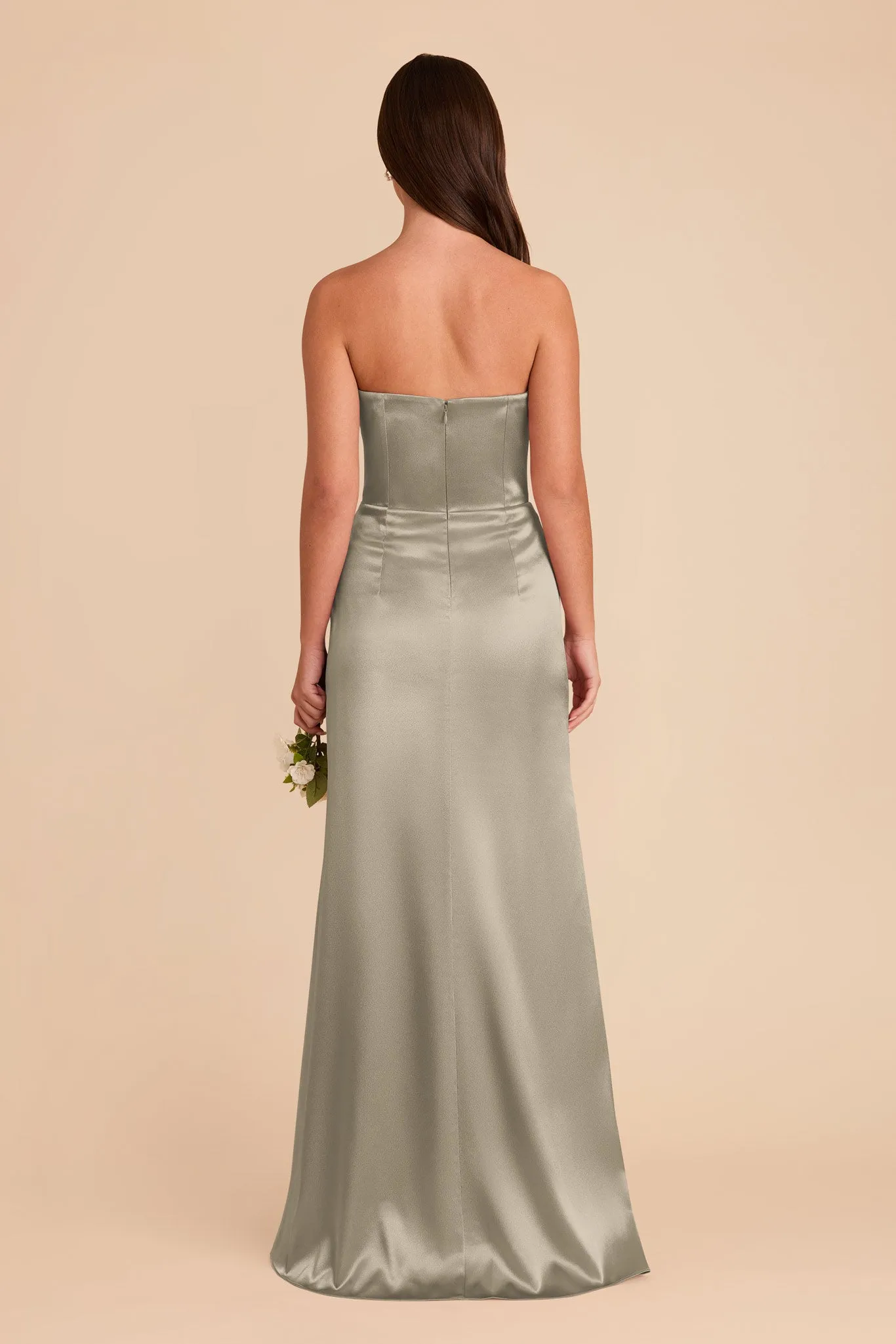Anne Shiny Satin Dress - Moss Green sold by Birdy Grey product image thumbnail 5