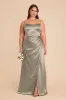 Anne Shiny Satin Dress - Moss Green sold by Birdy Grey