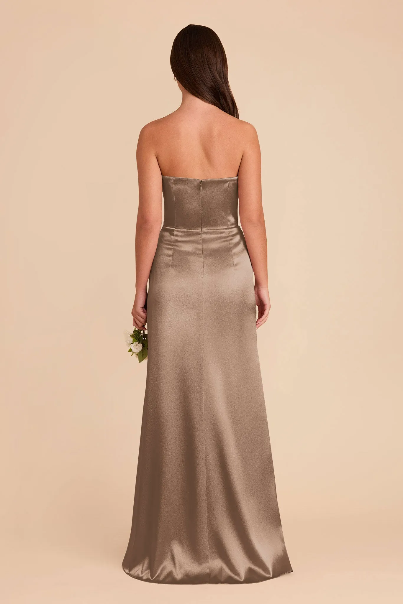 Anne Shiny Satin Dress - Mocha sold by Birdy Grey product image thumbnail 5