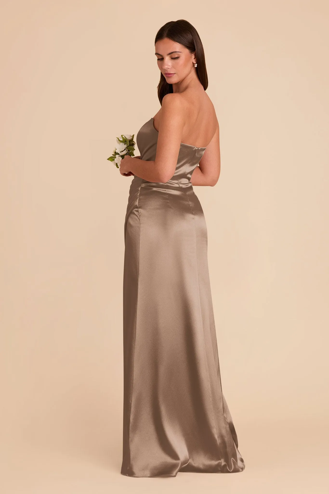 Anne Shiny Satin Dress - Mocha sold by Birdy Grey product image thumbnail 4