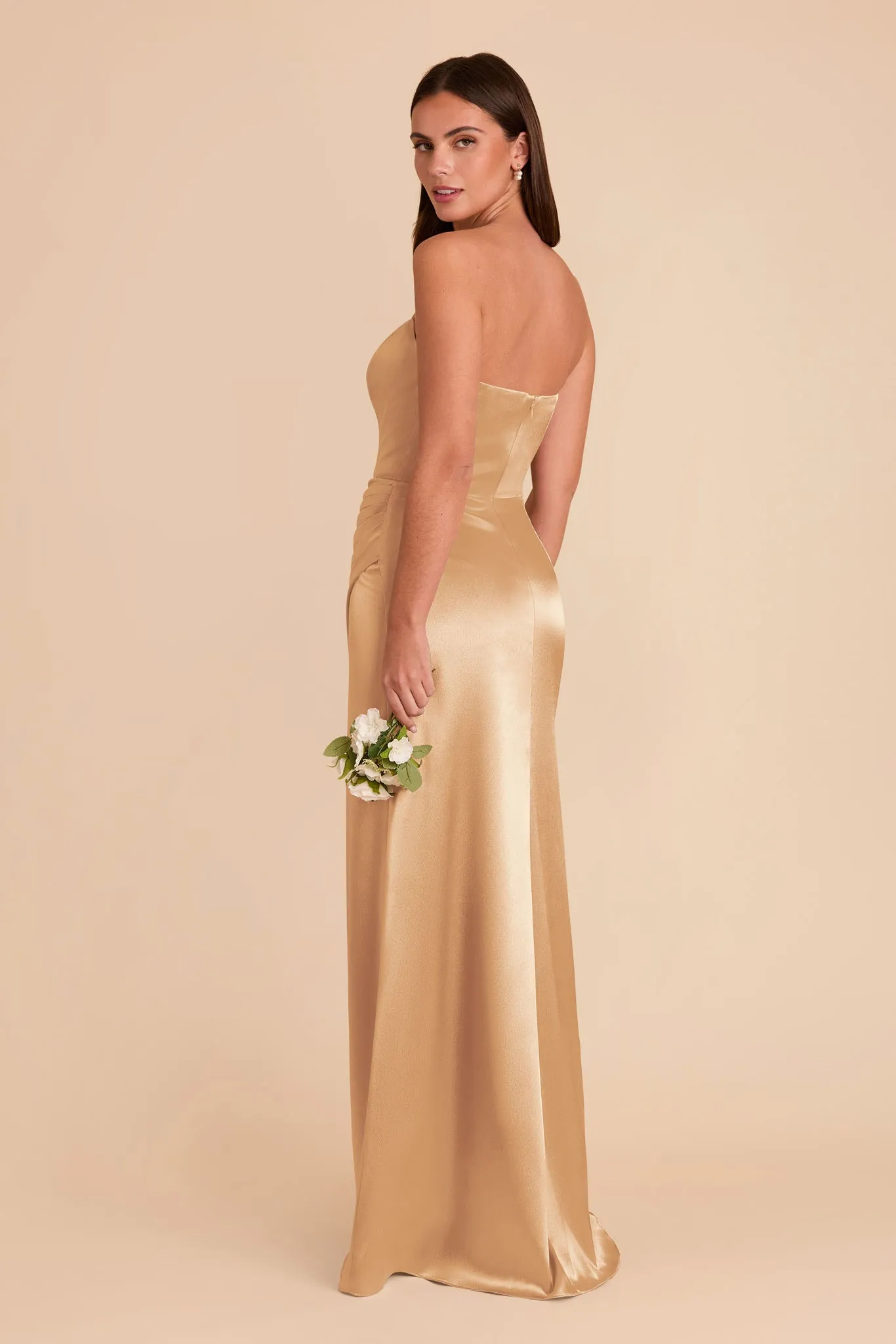 Anne Shiny Satin Dress - Gold sold by Birdy Grey product image thumbnail 4