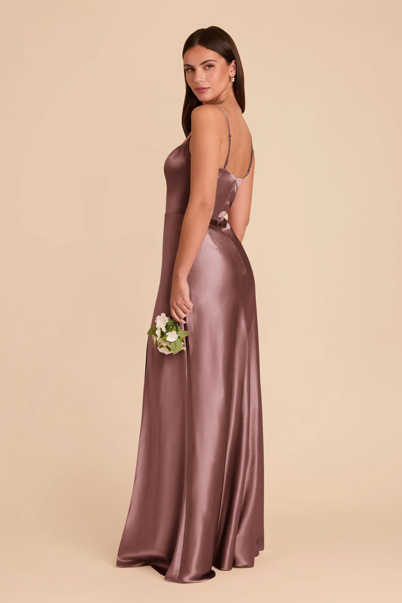 Mai Shiny Satin Dress - Dark Mauve sold by Birdy Grey product image thumbnail 4