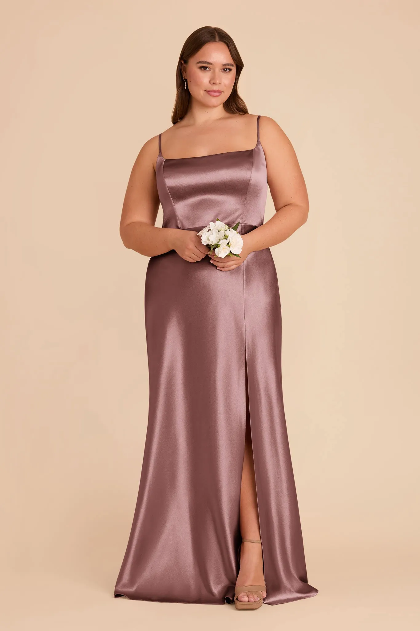 Mai Shiny Satin Dress - Dark Mauve sold by Birdy Grey product image thumbnail 2
