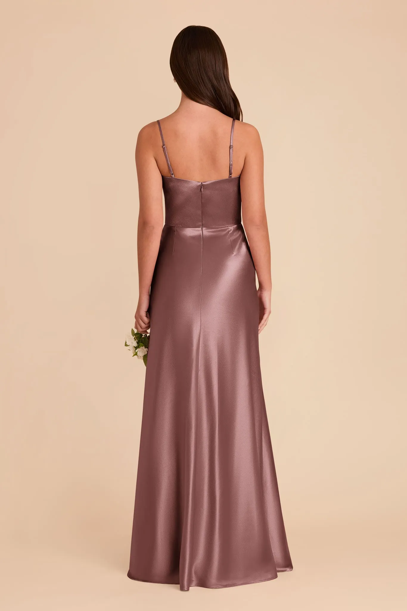Mai Shiny Satin Dress - Dark Mauve sold by Birdy Grey product image thumbnail 5